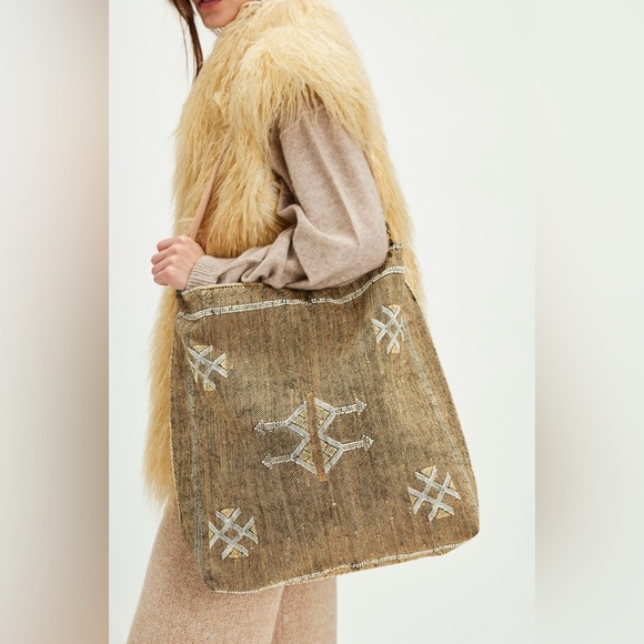 NWT Jenna Bee x Free People Cactus Silk Tote Green - Picture 11 of 11